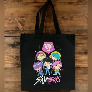 K-pop Demon Hunters SAJA BOYS black tote bag NEW with rhinestones Huntrix K-pop